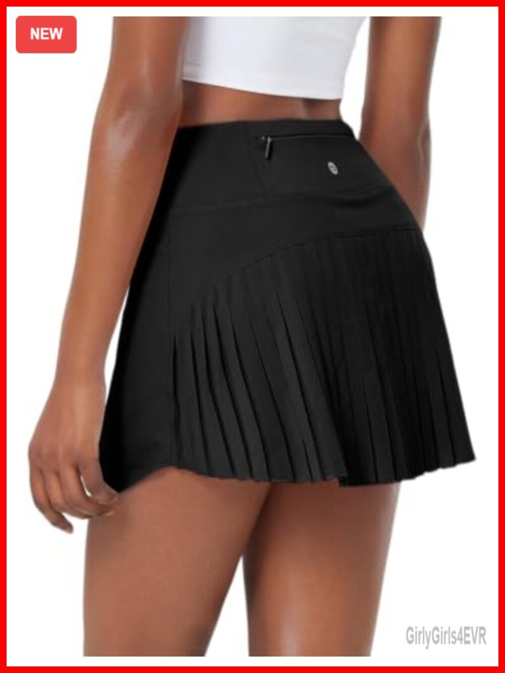 Pleated Tennis Skirt with Built-in Shorts, 3 Pockets, High Waist, Anti-slip